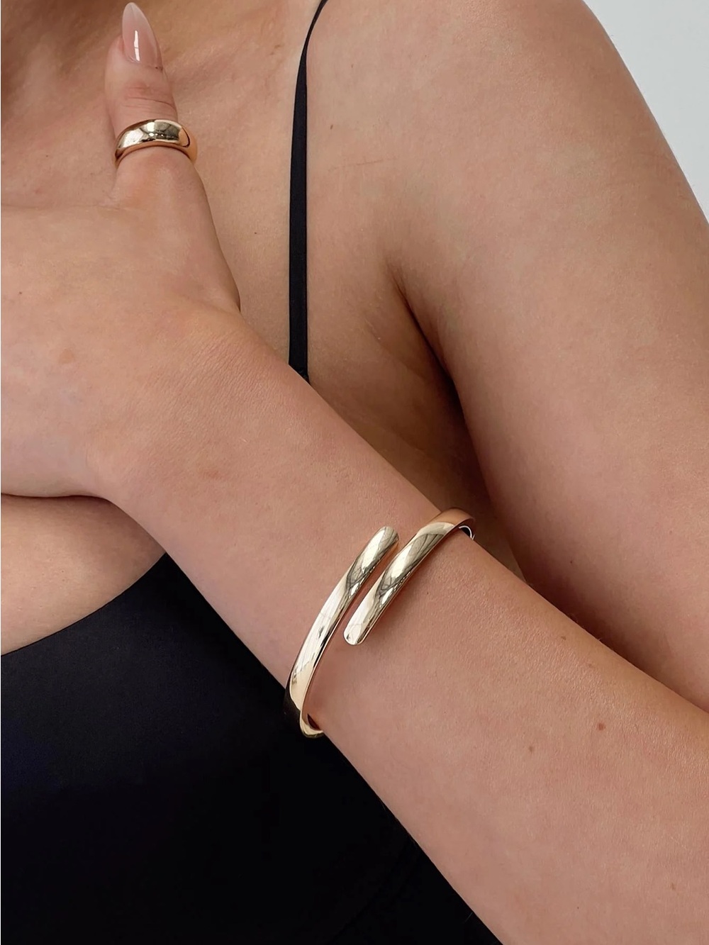 Gold Twist Open Cuff Bracelet